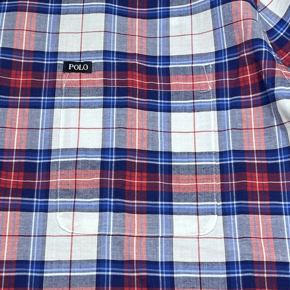 Polo Ralph Lauren Mens Size Large Plaid Pajama Shirt Top Short Sleeve Button Up - Picture 3 of 11